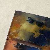 雪の上に日の出の水の色は山を覆った ビーチタオル (インサイチュ)