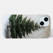 雪の上に柔らかい光を持つミニマルなクリスマスツリー Case-Mate iPhoneケース (裏面 (横))