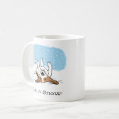 雪の上に置く |かわいい犬の休日カスタム コーヒーマグカップ (正面左)
