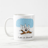 雪の上に置く |かわいい犬の休日カスタム コーヒーマグカップ (左)