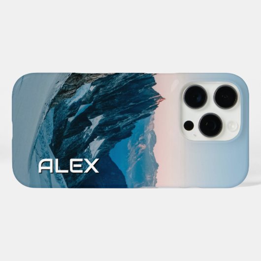 雪の上に覆われた山 Case-Mate iPhoneケース (裏面 (横))