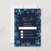 雪の上に雪が積もった青と銀 出欠カード (正面)