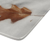 雪の上のオークの葉 カッティングボード (角)