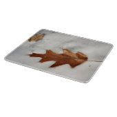 雪の上のオークの葉 カッティングボード (角)