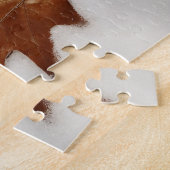 雪の上のオークの葉 ジグソーパズル (側面)