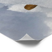 雪の上のオークの葉 ポスター (角)