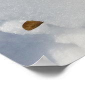 雪の上のオークの葉 ポスター (角)