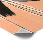 雪の上のカラスが大原小村の枝に ポスター (角)