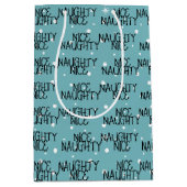 雪の上のクリスマスいけなの素敵な文字 ミディアムペーパーバッグ (正面)