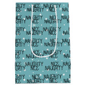 雪の上のクリスマスいけなの素敵な文字 ミディアムペーパーバッグ (裏面)