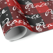 雪の上のクリスマスの平和文字 ラッピングペーパー (ロールコーナー)