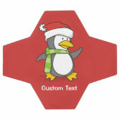 雪の上のクリスマスペンギン歩く サッカーボール (フラット)