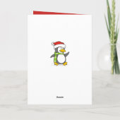 雪の上のクリスマスペンギン歩く シーズンカード (裏面)