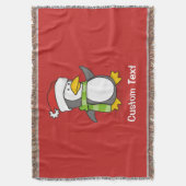 雪の上のクリスマスペンギン歩く スローブランケット (正面縦)