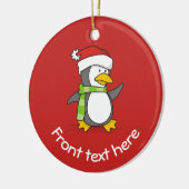 雪の上のクリスマスペンギン歩く セラミックオーナメント (左)