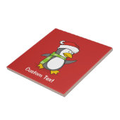 雪の上のクリスマスペンギン歩く タイル (側面)