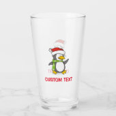 雪の上のクリスマスペンギン歩く タンブラーグラス (裏面)