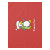 雪の上のクリスマスペンギン歩く テーブルクロス (正面)