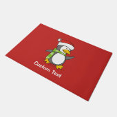 雪の上のクリスマスペンギン歩く ドアマット (アングル)