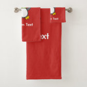 雪の上のクリスマスペンギン歩く バスタオルセット (インサイチュ)