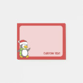 雪の上のクリスマスペンギン歩く ポストイット (正面)