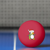 雪の上のクリスマスペンギン歩く 卓球ボール (ネット)