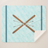 雪の上のクロスカイとポール シェルパブランケット (正面(横))