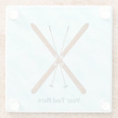 雪の上のクロスカントリー ガラスコースター (裏面)