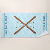 雪の上のクロスカントリー ビーチタオル (正面)