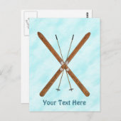 雪の上のクロスカントリー ポストカード (正面/裏面)