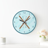 雪の上のクロスカントリー ラージ壁時計 (ホーム)