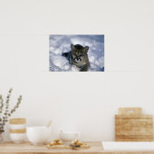 雪の上のクーガー小さな子 ポスター (キッチン)