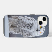 雪の上のシロフクロウ iPhoneケース (裏面横)