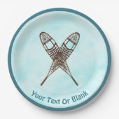 雪の上のスノーシュー ペーパープレート (正面)