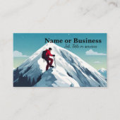 雪の上のハイカー山のキャップ 名刺 (正面)