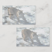 雪の上のボブキャット 名刺 (正面/裏面)