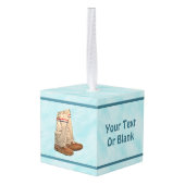 雪の上のムークルズ キューブオーナメント (裏面アングル)