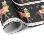 雪の上のメリークリスマスの鹿 ラッピングペーパー (ロールコーナー)