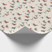 雪の上の子供の冬の背景 ラッピングペーパー (角)