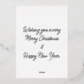 雪の上の常緑の陽気なクリスマス(鳥)ショウジョウコウカンチョウ 箔シーズンカード (裏面)