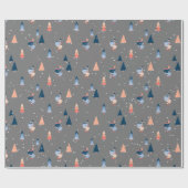 雪の上の灰色のスキーヤー ラッピングペーパー (フラット)