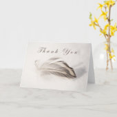 雪の上の羽 カード (黄色い花)