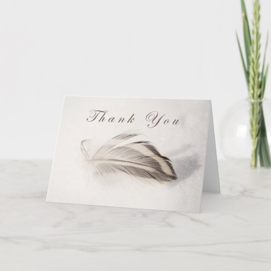 雪の上の羽 カード (正面)