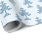 雪の上の青いクリスマスツリー ラッピングペーパー (ロールコーナー)