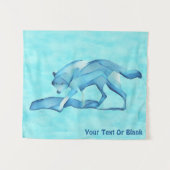 雪の上の青い狼 タペストリー (正面(横))