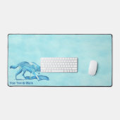 雪の上の青い狼 デスクマット (キーボード&マウス)