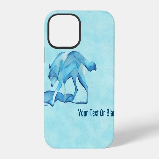 雪の上の青い狼 iPhoneケース (裏面)