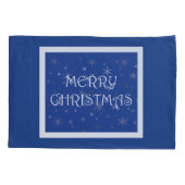 雪の上の青のメリークリスマス 枕カバー (裏面-左)
