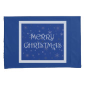 雪の上の青のメリークリスマス 枕カバー (正面右)