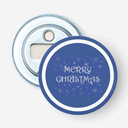 雪の上の青のメリークリスマス 栓抜き (正面)